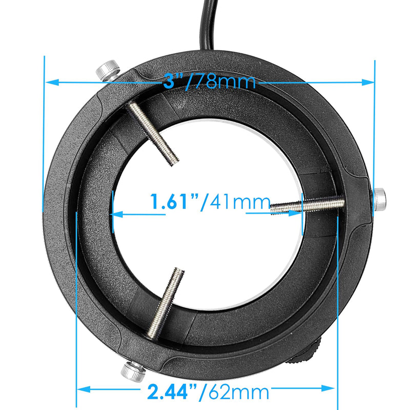 [AUSTRALIA] - Light Microscope LED Ring Illuminator, USB Adjustable LED Ring Light for Industry Monocular Binocular Trinocular Stereo Microscope & Camera (CW WW 96 LED) 