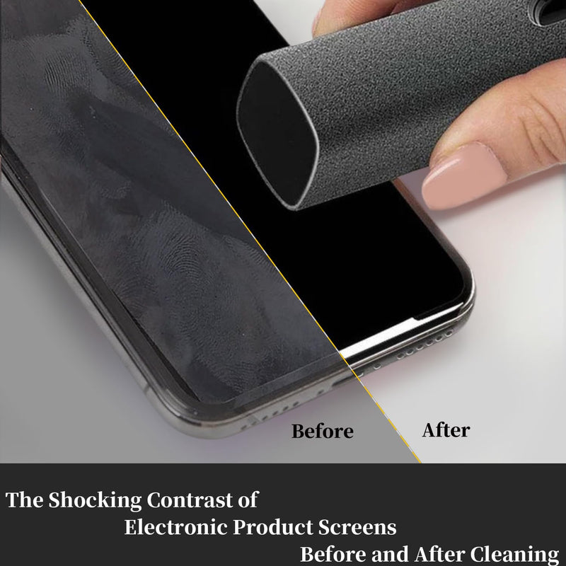 [AUSTRALIA] - Car Screen Cleaner Spray and Wipe, Hatstart Touchscreen Wiper for MacBook Display iPad iPhone, Finger Print Eraser for Screens and Cleaning Accessories for Mac Laptop Cell Phone Computer Monitor TV Black White Grey 