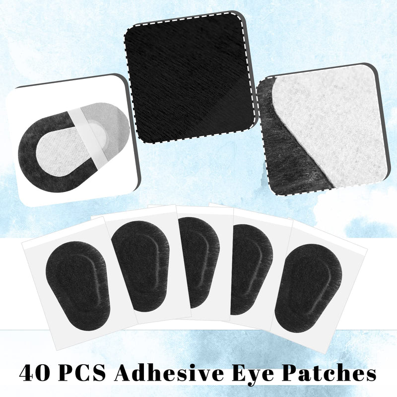 40 Pcs Adhesive Eye Patches, Eye Patches for Adults Eye Pad Disposable Eyepatch Latex Free Adhesive Bandages for Baby Kids Girls (Black,3 x 2 Inch) Black 3 x 2 Inch