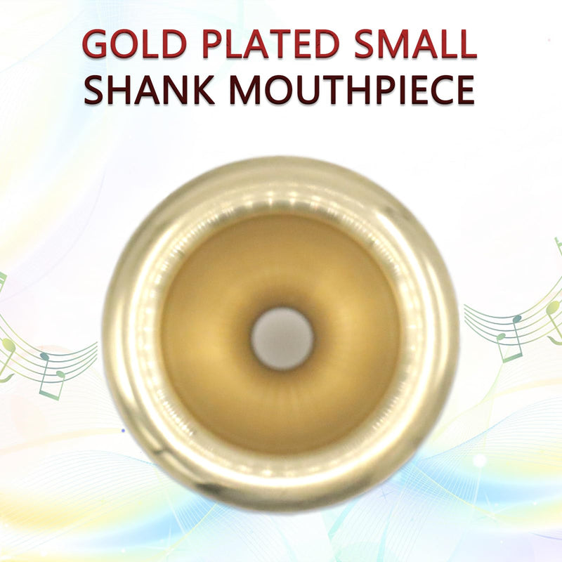 6 1/2AL Trombone Mouthpiece, Gold Plated Small Shank Mouthpiece, Euphonium Mouthpiece with Superior Sound, Excellent for Baritone and Trombone Instrument Accessories 6 1/2AL Gold