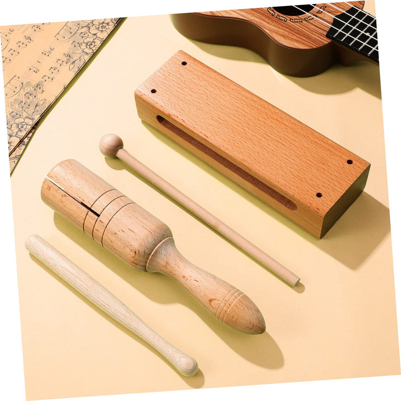 2 Sets orff instrument music lummi sticks percussion instruments wood block with mallet wood percussion blocks rhythm blocks handheld wood blocks macaras major depth sounder wooden Medium As Shown