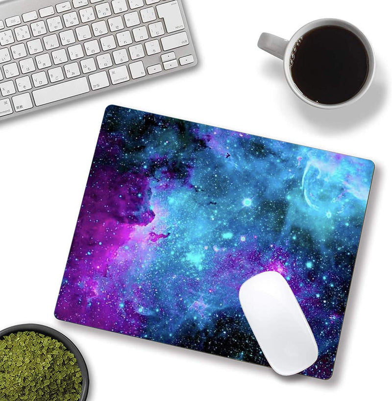 Gaming Mouse Pad,Blue Purple Galaxy Nebula Universe Space Mouse Pad Non-Slip Rubber Base Mouse Pads for Computers Laptop Office, 9.5"x7.9"x0.12" Inch(240mm x 200mm x 3mm)