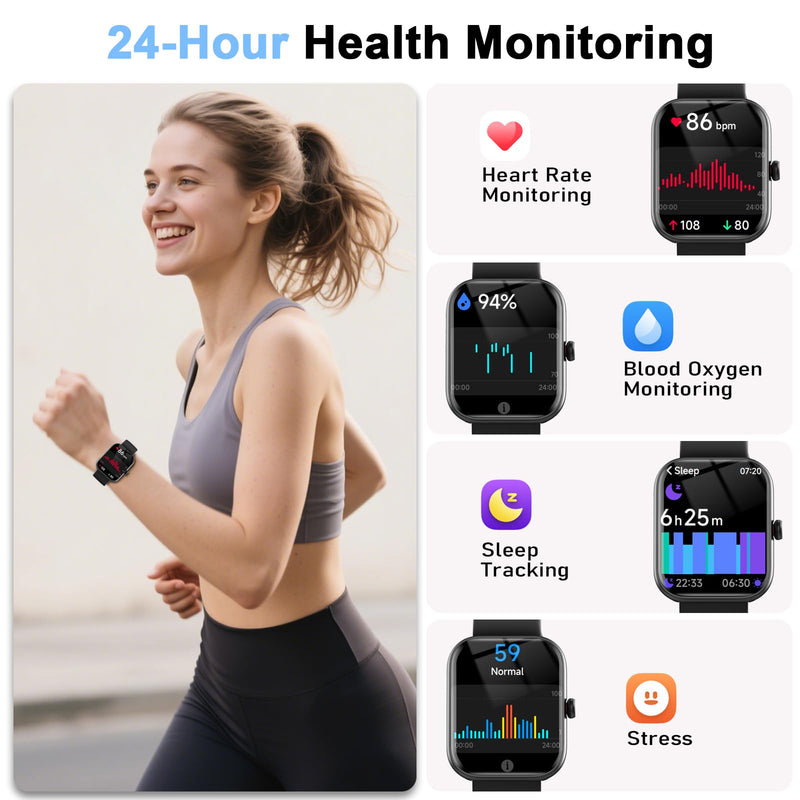 Smart Watch for Women Men, Alexa Built-in, Smartwatch for iPhone & Android Bluetooth Call, 1.91" HD Fitness Tracker with Heart Rate/SpO2/Sleep Monitor, IP68 Waterproof, Fitness Watch 100+ Sports Modes