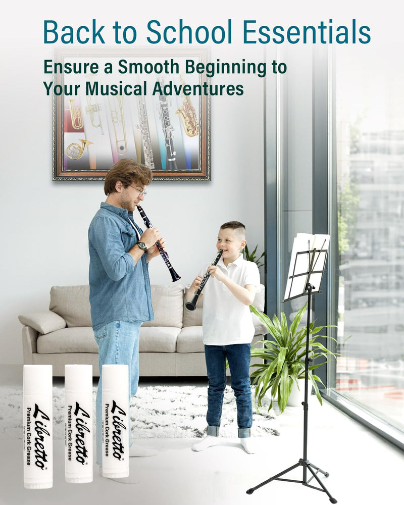 Libretto Premium Cork Grease, Set of 3, Odorless, Smooth, for Woodwind Musical Instruments, clarinets, saxophones, bass clarinets, flutes, oboes, bassoons, 0.16 oz