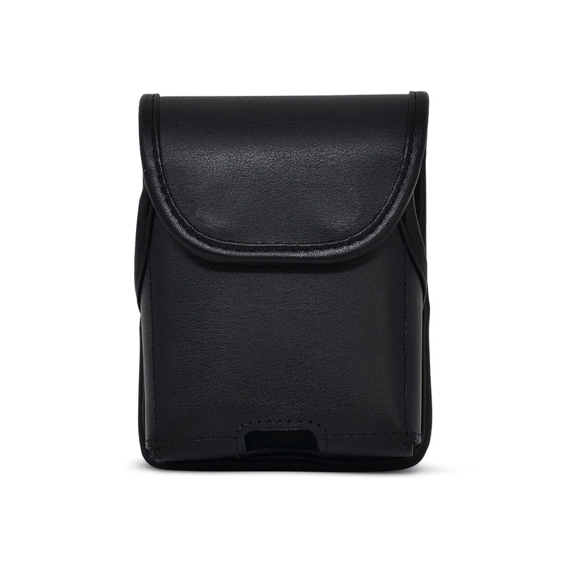 Turtleback Holster Designed for Galaxy Z Flip6 Flip 5 and 4 with Bulky Fit Case, Vertical Belt Case Black Leather Pouch with Executive Belt Clip, Black Leather Ver / Fix Clip Thick Fit