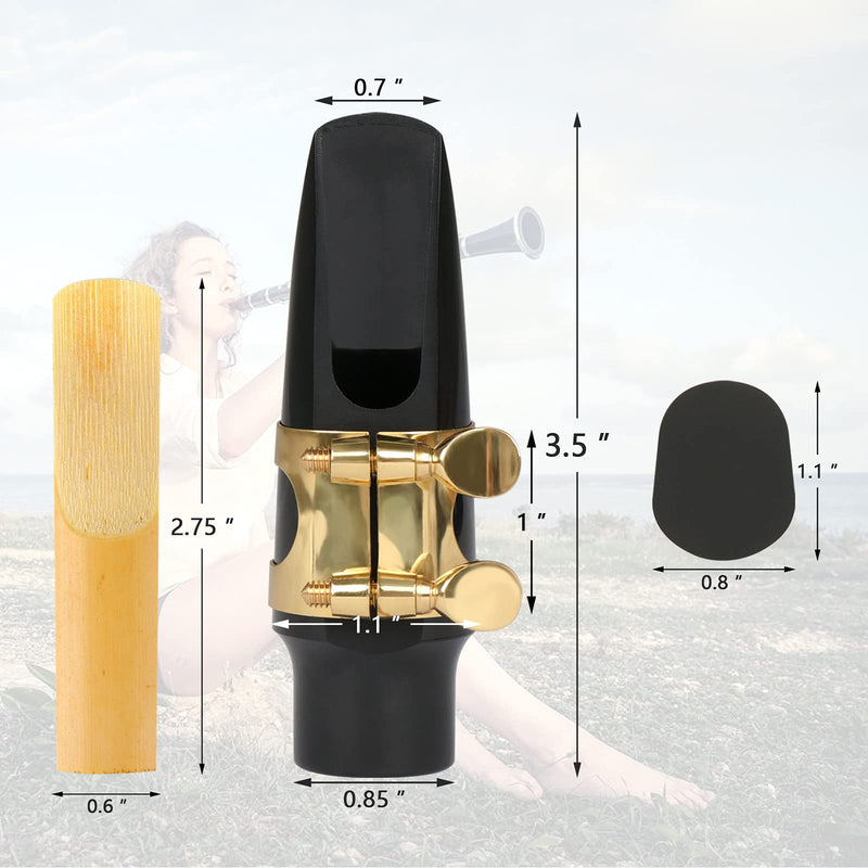[AUSTRALIA] - 29 Pcs Alto Saxophone Mouthpiece Kit - Includes Metal Ligature 2.5 Reeds Cushions Pads and Plastic Cap #2-Mouthpiece Kit 