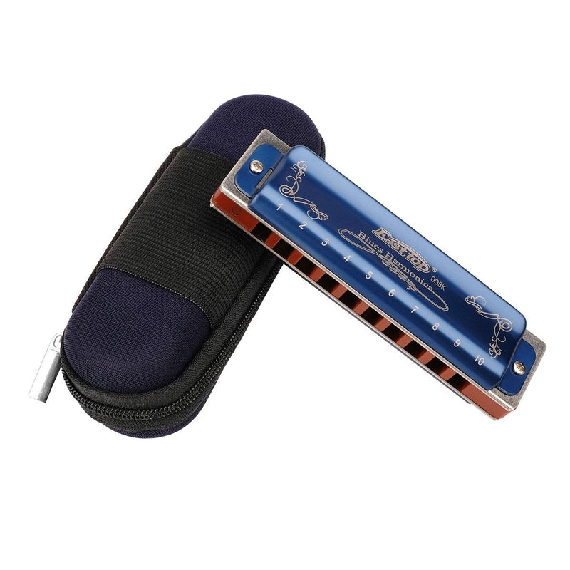 [AUSTRALIA] - Easttop Professional Harmonica Blues Key of C 10 Hole 20 Tone Heavy Duty with Case & Cleaning Cloth for Professional Player, Beginner, Students, Best Gift 
