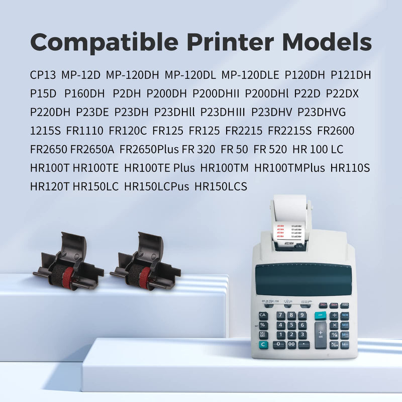 [AUSTRALIA] - MYCARTRIDGE IR40T IR-40T CP-13 NR-42(10-Pack) Compatible with Calculator Ink Roller Replacement for IR-40T CP-13-Black & Red IR40T-10P 