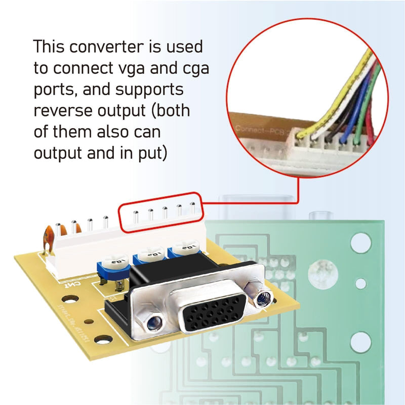 Arcade Monitor Adapter Board CGA to VGA or VGA to CGA Adapter