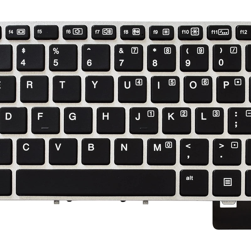 SUNMALL Backlit Keyboard Replacement Compatible with HP Elitebook Folio 9470m 9480m Series Laptop with Silver Frame No Pointer US Layout