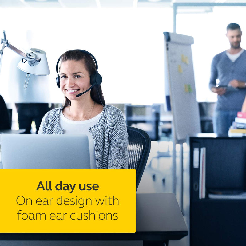 Jabra Evolve 20 UC Wired Headset, Stereo Professional Telephone Headphones for Greater Productivity, Superior Sound for Calls and Music, USB Connection, All Day Comfort Design UC Optimized Stereo Speaker