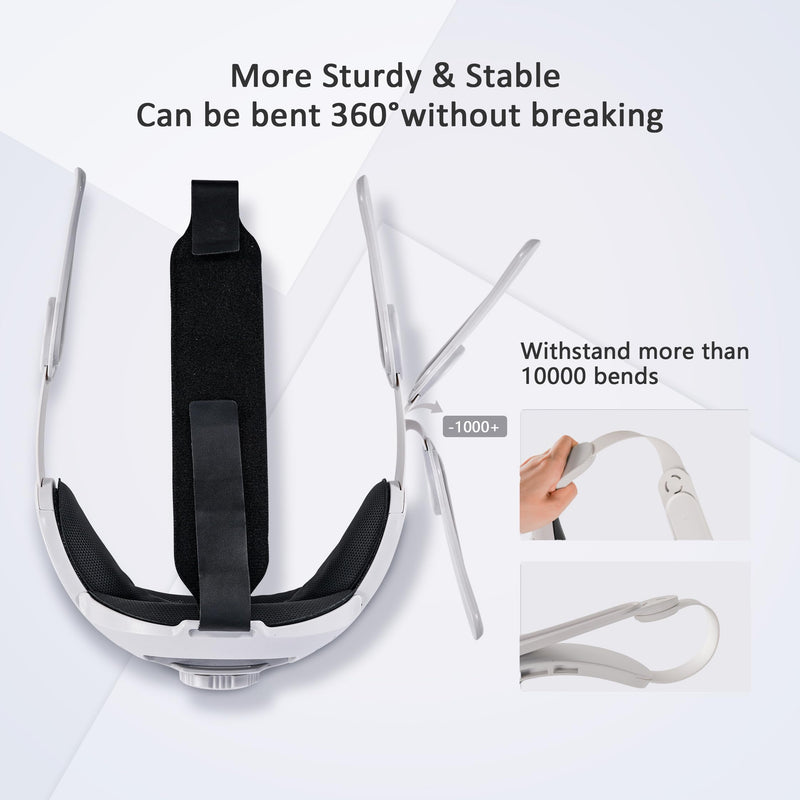 Comfort Head Strap for Oculus Quest 3,Replacement for Elite Strap,Super Soft Foam and Skin-Friendly PU Surface, Lightweight and Adjustable VR Accessories Compatible with Oculus/Meta Quest 3
