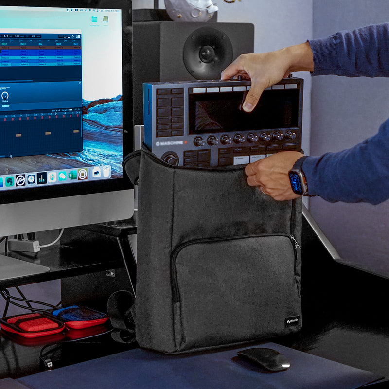 Audio Workstation Backpack Compatible with NI Maschine+,Ableton Push3,AKAI MPC One+,Line 6 Helix Stadiu,Elektron Tonverk, Launch Control XL MK3 Ultimate Protection for Device and Cover