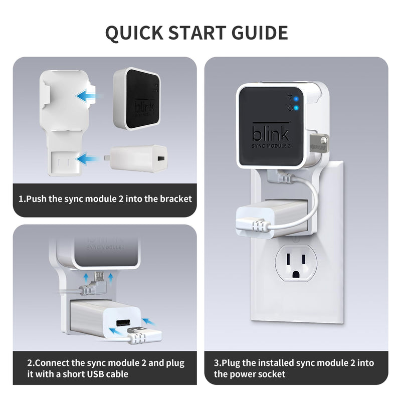 256GB USB Flash Drive & Wall Mount for Blink Sync Module 2 with Short Cable – Declutter, Save Space, and Effortlessly Enhance Security