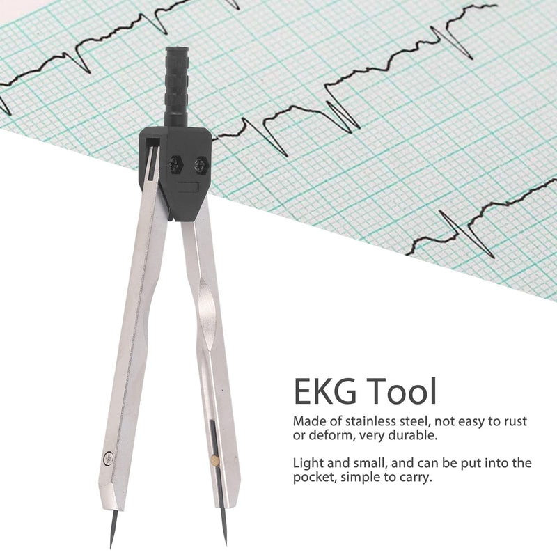 ECG Tool, ECG Vernier Caliper, Measuring Tool with Ruler, Electrocardiogram Design Divider for Nursing (Black), Brake Calipers (Black)