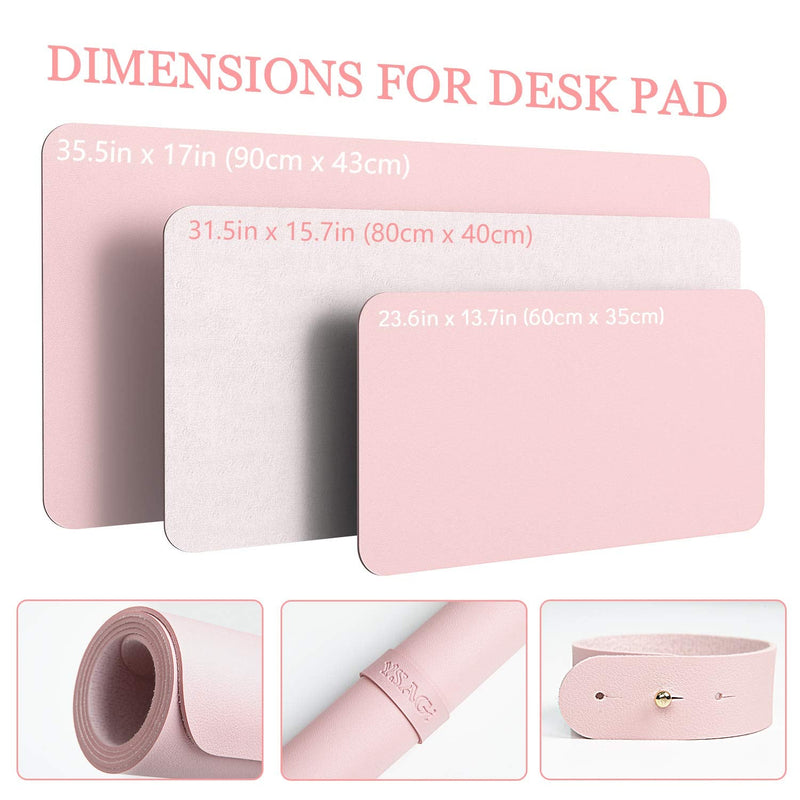 Writing Desk Pad Protector, YSAGi Anti-Slip Thin Mousepad for Computers,Office Desk Accessories Laptop Waterproof Desk Protector for Office Decor and Home (Pink, 35.4" x 17") Pink 35.4" x 17"