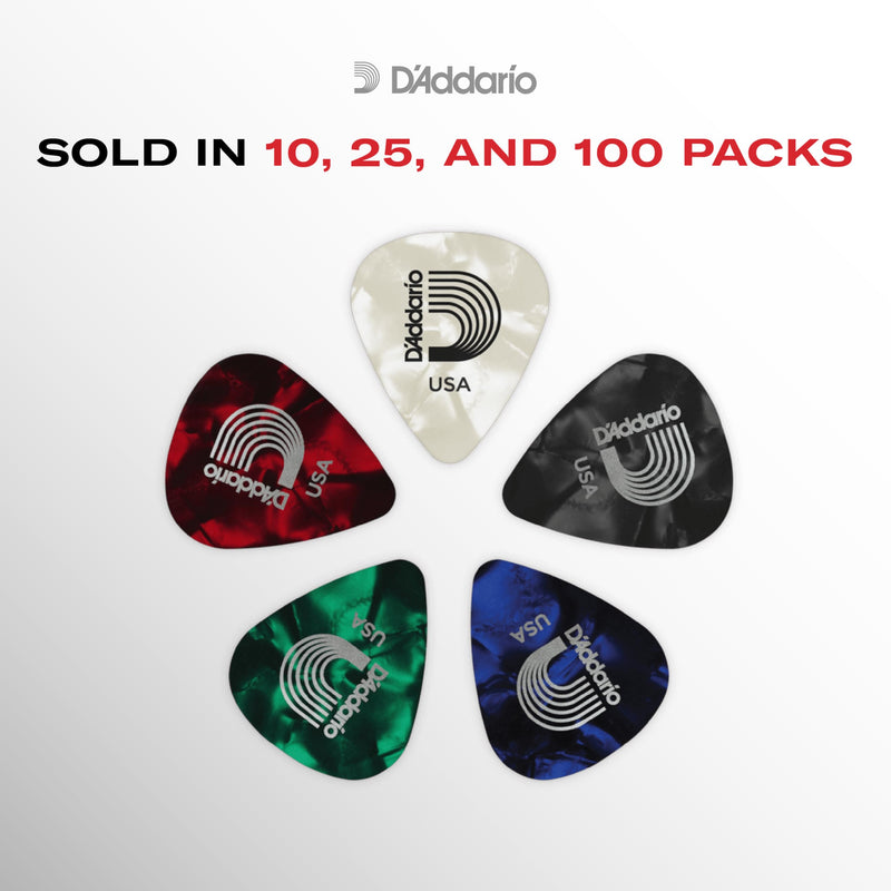 D'Addario Black Celluloid Guitar Picks, 100 pack, Heavy 100-pack 1mm-Heavy