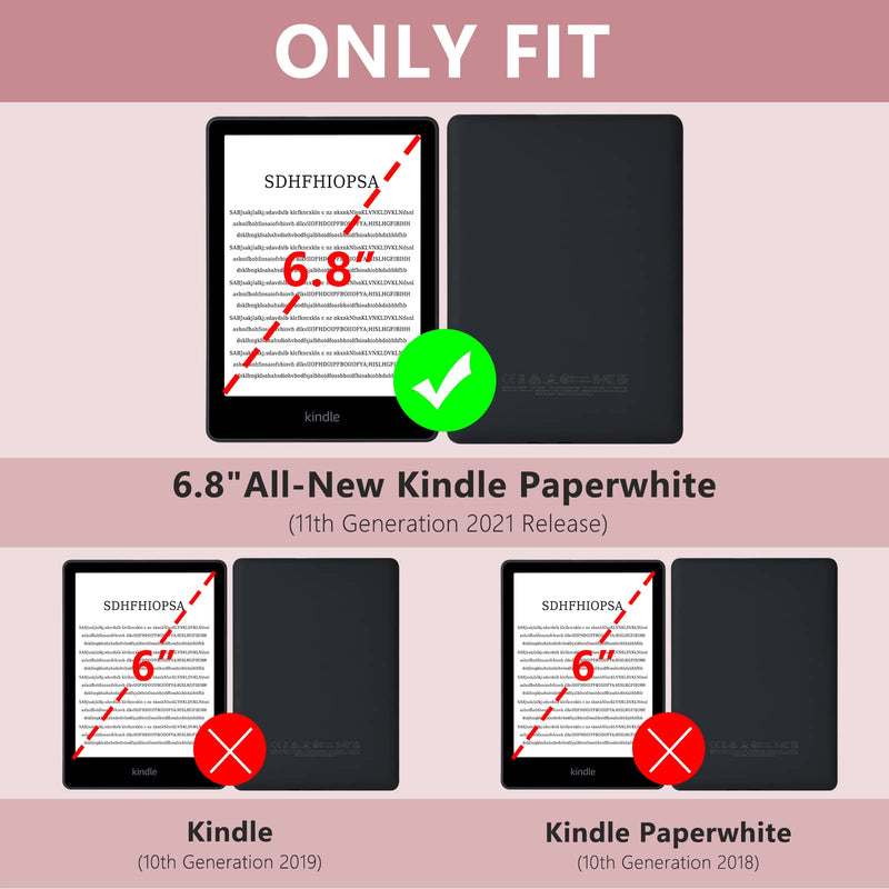 COO Case for 6.8” Kindle Paperwhite Premium Lightweight PU Leather Book Cover with Auto Wake/Sleep for Kindle Paperwhite 11th Generation 6.8" 2021 Released Pink