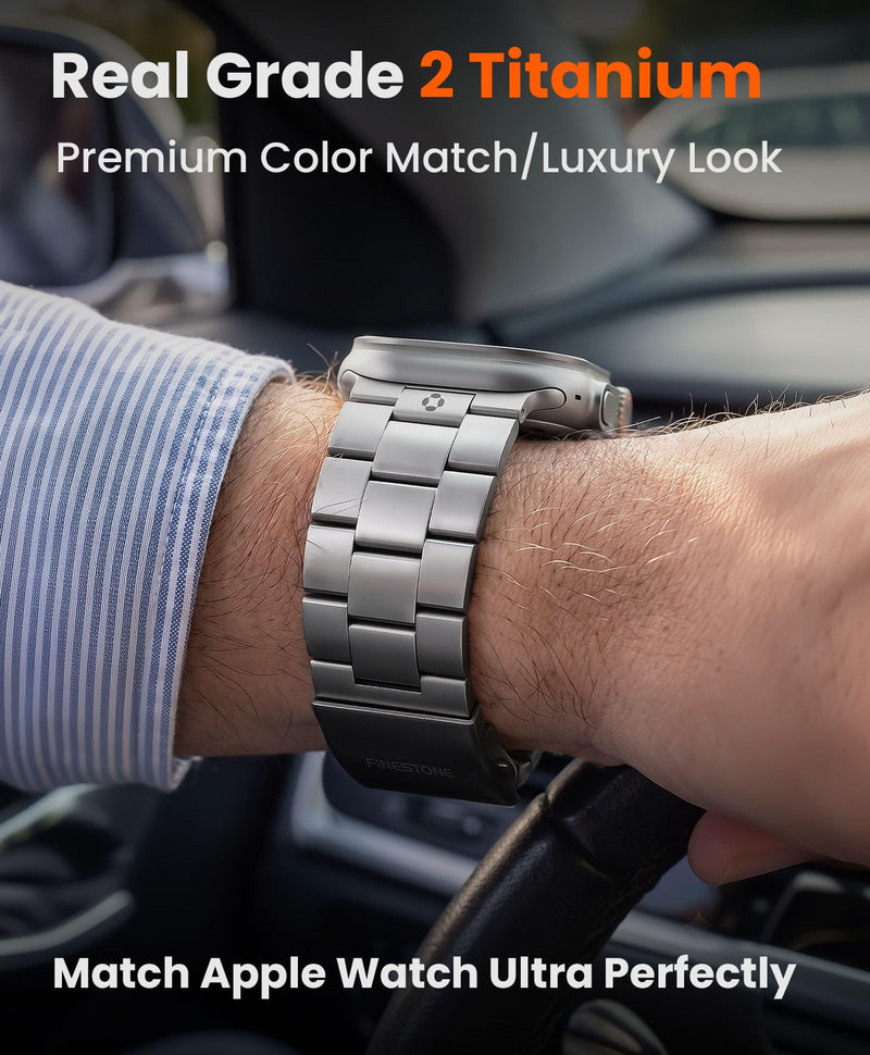 No Tool Need Titanium Band for Apple Watch Ultra 3/2/1 49mm | Durable DLC Coating,Anti-Scratch,Hypoallergenic 26mm Metal Band for Men,Secure Folding Clasp for Series 11/10 46mm Titanium