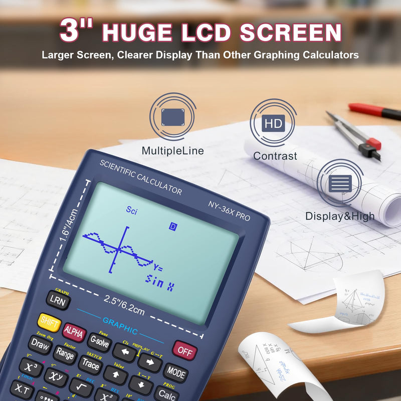 Graphing Scientific Calculators GUYUCOM 36X Pro Office Calculators for High School with 360 Functions Financial Calculator Desktop Multi-Line 13 Digit 3-in Display School Supplies for Student Teacher