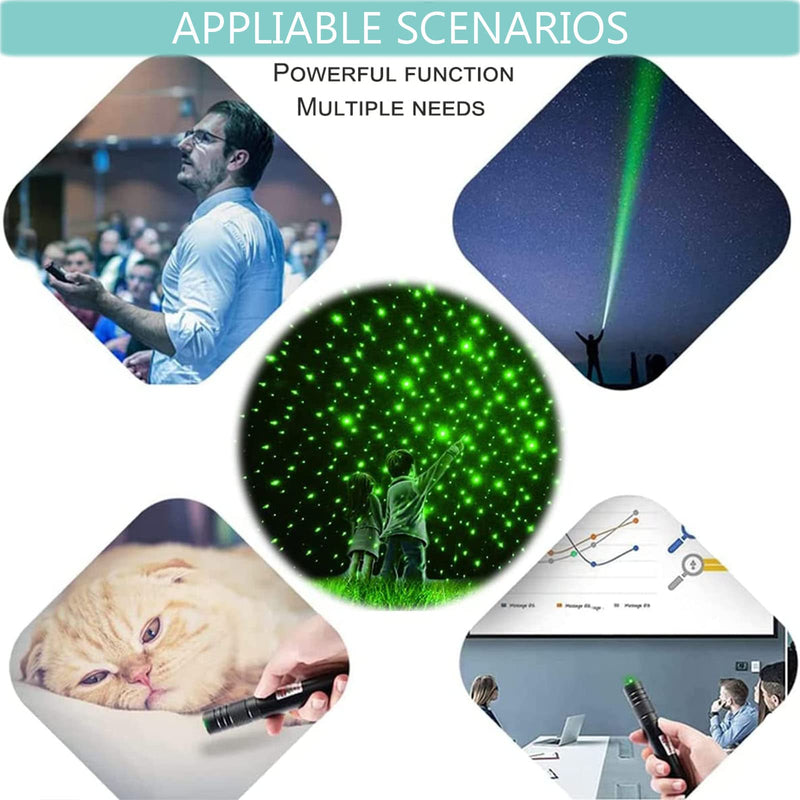 [AUSTRALIA] - Green Laser Pointer, Long-Range high-Power Laser Pointer, Adjustable Mode, 2000 Meters Handheld Laser Pointer, Suitable for Camping, Hiking, Emergency, USB Charging 