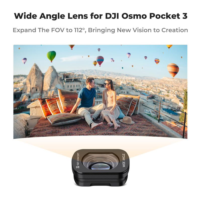 [AUSTRALIA] - K&F Concept Wide-Angle Lens Compatible with DJI Osmo Pocket 3, Magnetic Attach/Multi-Coated/Optical Glass 