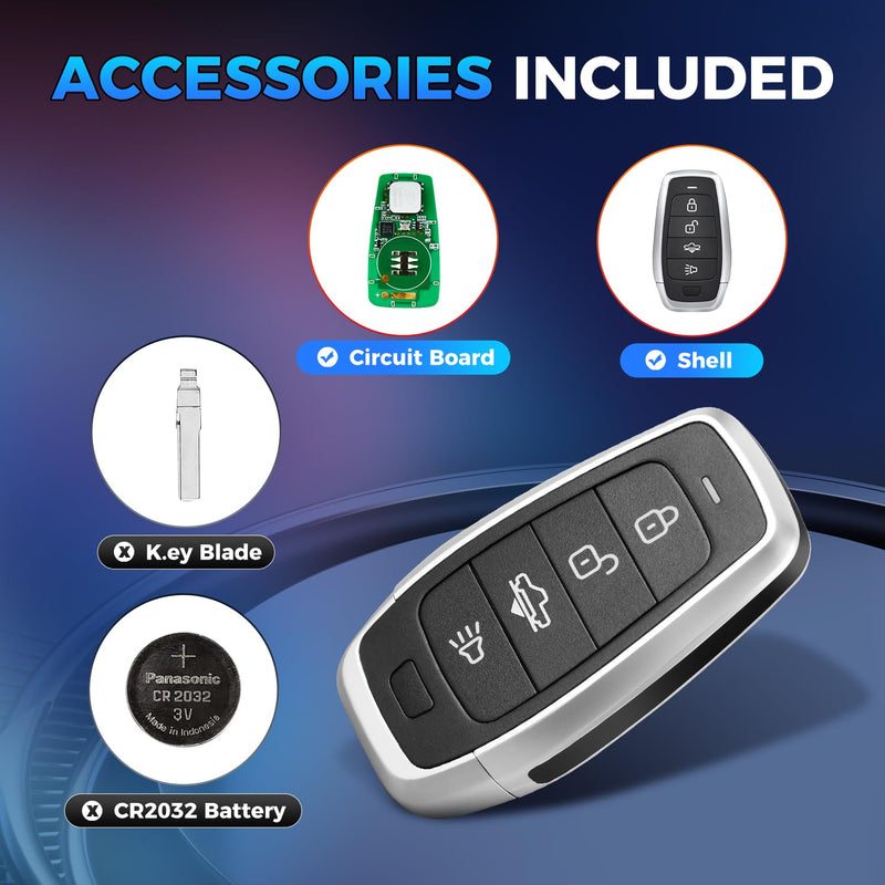 2026 Autel MaxiIM IKEYAT004AL Pr0 g-r*ab-le Blank Key for 700+ Vehicle | 360° 130FT Remote, 4 Buttons Universal Fob Replacement, Air Suspension, Work with Autel KM100, IM508S, IM608 PRO II 4.5in