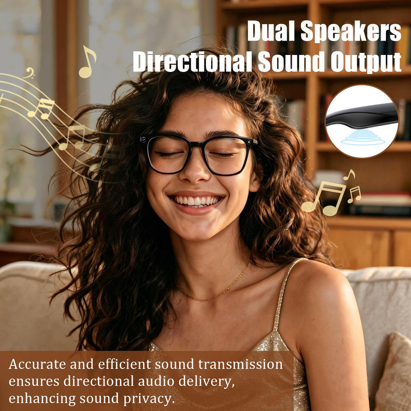 AI Smart Glasses with Camera,8MP Camera Glasses,4K HD Video Recording Glasses with AI Assistant,IP65 Waterproof Bluetooth,Replaceable Sunglasses with Photochromic Lens Eyeglass frame width 53mm