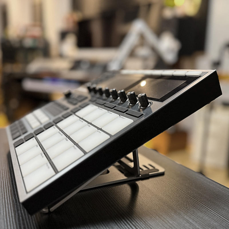 Drum Controller Foldable Stand Compatible with NI Maschine MK3,Ableton Push3, Akai MPC One+,MPC Live 3,Behringer Mixer lift adjustable,Solid Aluminum Portable Folding Stand for Home Studio
