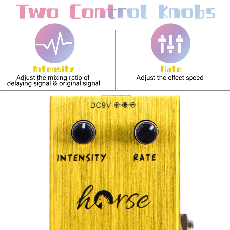 [AUSTRALIA] - Tremolo Pedal, Horse Electric Guitar Effects Pedals Mini Single Type DC 9V True Bypass (Yellow) Yellow 