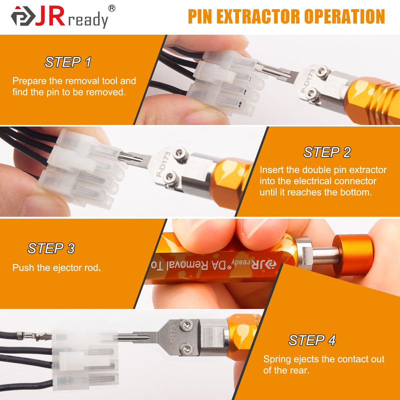 JRready DAP-D173 Mini-Fit Jr Extraction Tool(Equivalent to Molex 11-03-0044) Molex Pin Extractor Terminal Release Tool for Mini-Fit Jr.TM Series Terminals Built-in Plunger ATX Pin Removal Tool Pin Extractor Tool