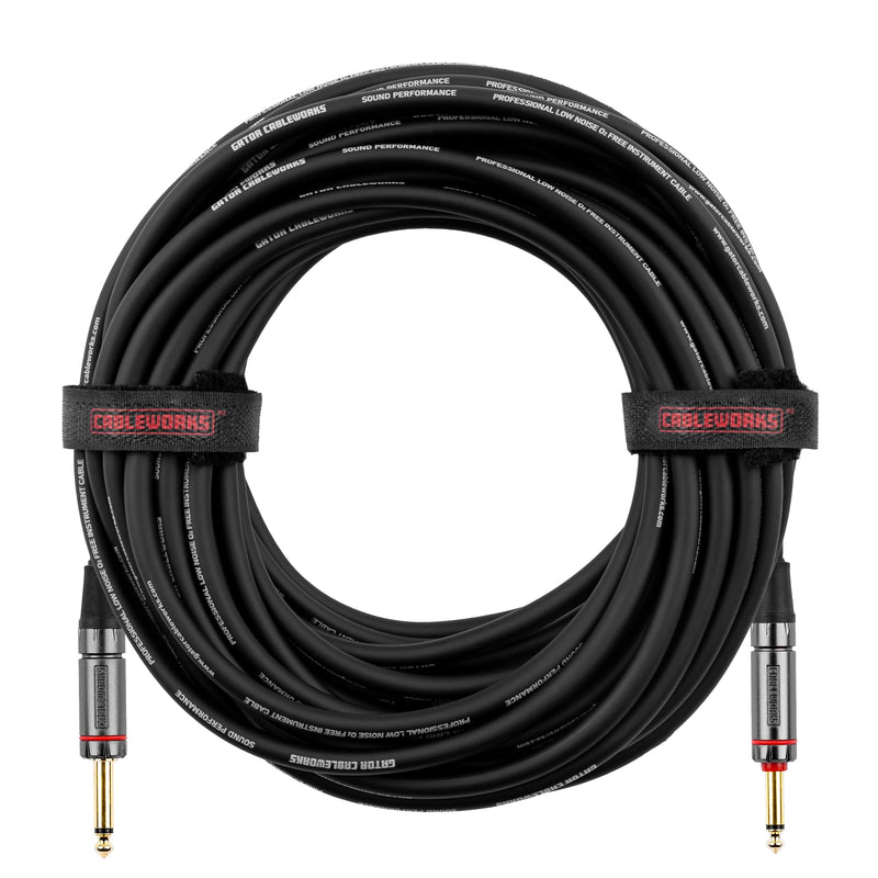 by Gator Cases Headliner Series Premium 20 Ft Straight to Straight Guitar Instrument Cable with Quiet Switch Technology (GCWH-INS-20QT) 20 Feet Quiet - Straight