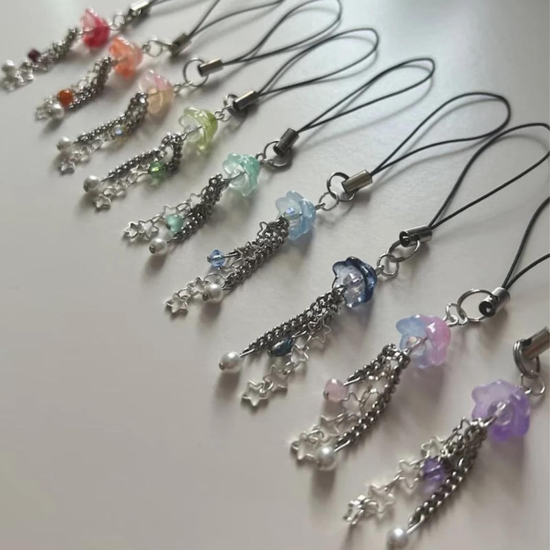 Jellyfish Phone Charm,Y2K Beaded Phone Strap Cute Jelly Phone Charms Aesthetic Cell Phone Accessories Chain for Women Girls Dark Blue