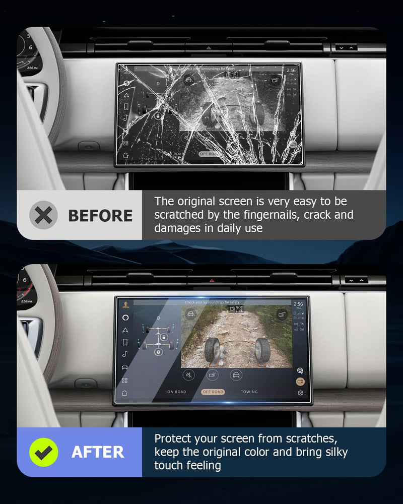 LUWU 2025 2026 Range Rover Screen Protector for 2023-2026 Range Rover (SE/Autobiography/First Edition/SV), 13.1-Inch Touchscreen PET Protective Navigation Screen Saver Ultra HD Clear Film 2PCS 2023-2026 Range Rover 13.1-inch 2PCS(PET)