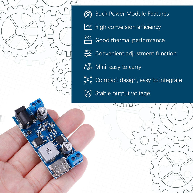 Step Down Converter Binghe Pack of 2 DC-DC 24V/12V to 5V 5A Step Down Power Supply Buck Converter with USB Port Step-Down Converter Module with Fast Charge Recognition Chip Compatible with Arduino