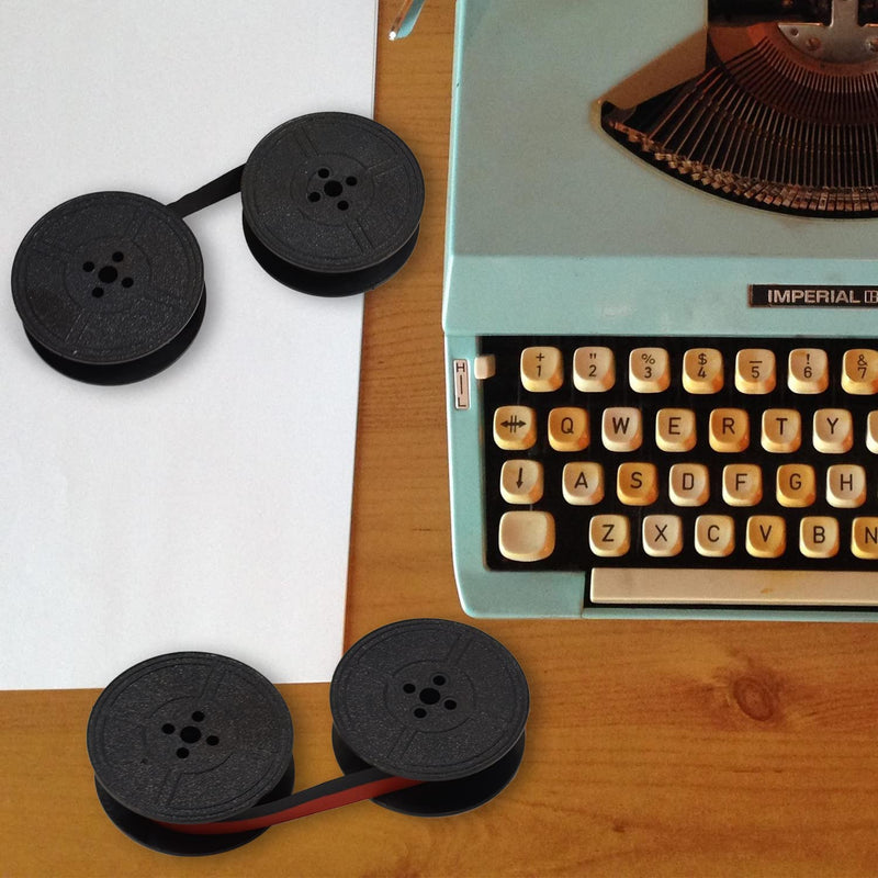 [AUSTRALIA] - 4 Pairs Universal Typewriter Ribbon Twin Spool Replacement Compatible with Most Typewriter (Black-Red,Black) 4 Pair 
