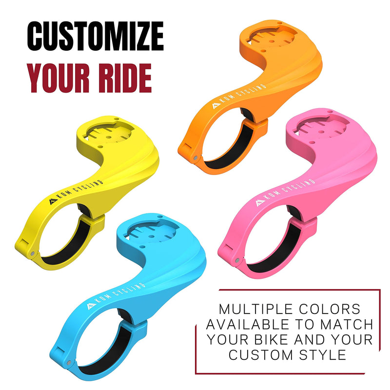 KOM Cycling Garmin Bike Mount with Carbon Finish from Garmin Edge Mount Designed for Garmin Edge 530 and Garmin 830 and Other Garmin Models Carbon Effect