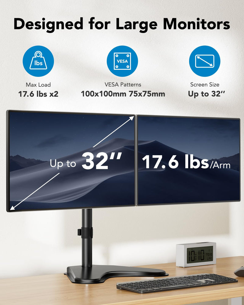 HUANUO Dual Monitor Stand&Laptop Tray