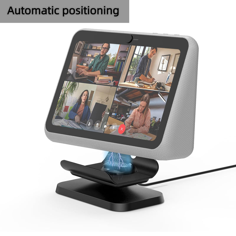 [AUSTRALIA] - Charging Dock/Base for Meta Portal Go-Rotatable to Adjust The Angle Charging Stand for Facebook Portal Go Smart Video Calling for Office, Home with 45W PD Charging Adapter(Black) Black 