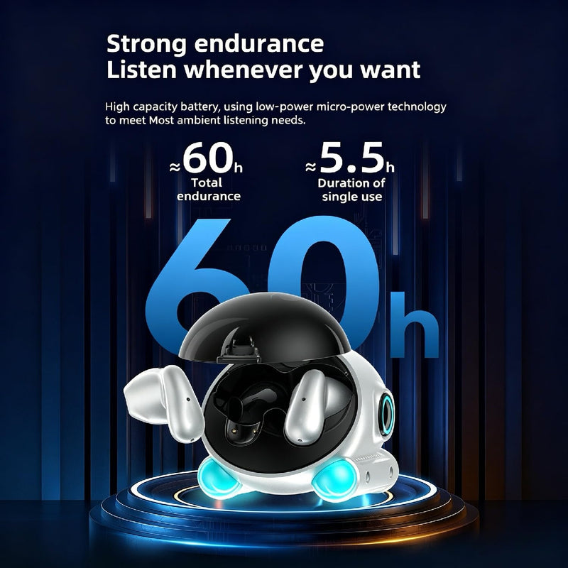 Novelty Wireless Earbuds, Cute Mini Submarine Ear Buds, Bluetooth 5.0 | HD Stereo Sound, 6H Playtime, Lightweight In-Ear Earphones, Compatible with Apple & Android, Designed by HUASEMI
