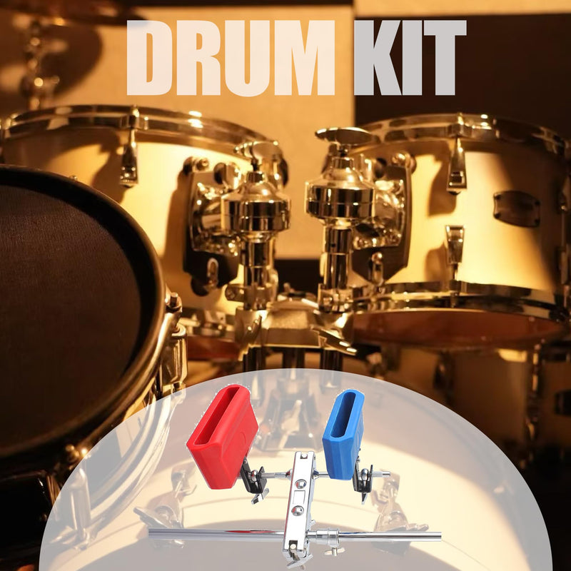 Bstinay 2PCS Plastic Musical Percussion Block 170×150×50MM Jam Block 150×120×40MM Red & Blue