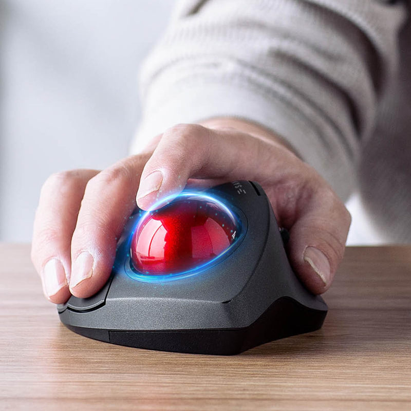 SANWA 55mm Trackball, 2.17in Replacement Ball for Kensington SlimBlade, SlimBlade Pro, Expert Mouse, Perixx Keyboard Periboard-522/322, and Other Compatible Mouse, Glossy Red + Black, Set of 2