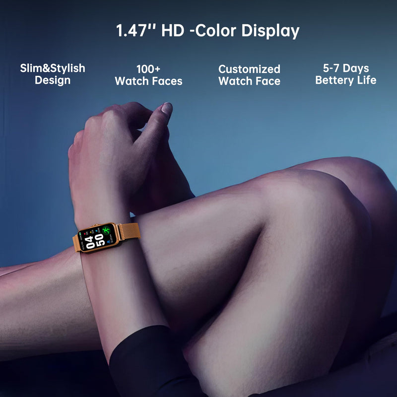 Health Fitness Tracker, Smart Watch with 24/7 Heart Rate and Blood Oxy-gen Monitor, Sleep Tracker with IP68 Waterproof, Activity Tracker Pedometer Step Counter for Women Men Pink Gold