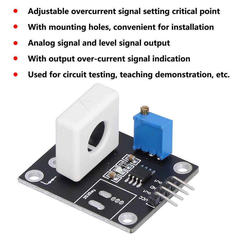 Hall Current Sensor, 100A WCS1600 DC 5V Short Circuit Protection Modules Adjustable Short Circuit Overcurrent Protection Detector for Intelligent Car Engine Overcurrent Detection Wcs1600-black