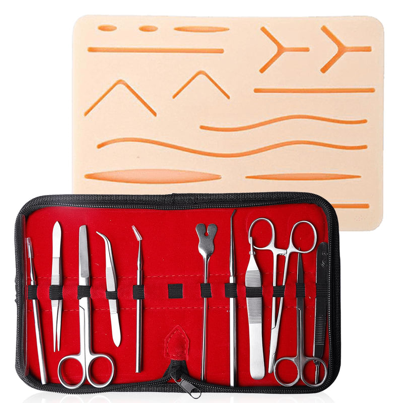 Surgical Suture Set, Suture Training Set, Wound Seam Exercise Set, Silicone Sewing Cushion with Tool Set, Suture Training, Suture Pad, Suture Practice Kit, Silicone Suture Simulator, Ideal Gift for