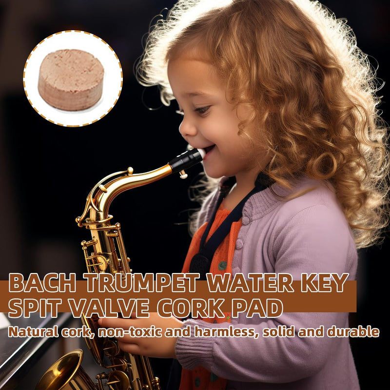 Trombone Cork Trumpet Spit Valve Trumpet Corks Water Key Cork Pad for Musical Instrument Replacement Accessories Set of 20
