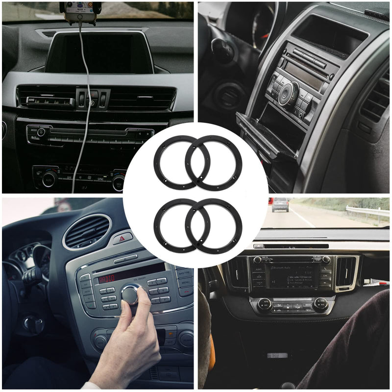 Mobestech 2 Pairs Car Speaker Spacer Adapter Sturdy Speaker Mount Bracket Ring Useful Speaker Adapter Auto Speaker Ring for Car (6.5 Inch) 17.5X17.5cm