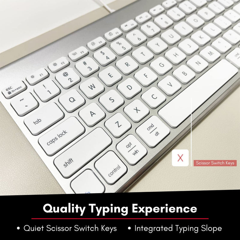 Macally USB Wired Keyboard for Mac and Windows PC - Space Saving Compatible Small Apple Keyboard - 78 Keys External Mac Keyboard for MacBook Pro/Air, iMac, Desktop Mac Mini - Silver Aluminum