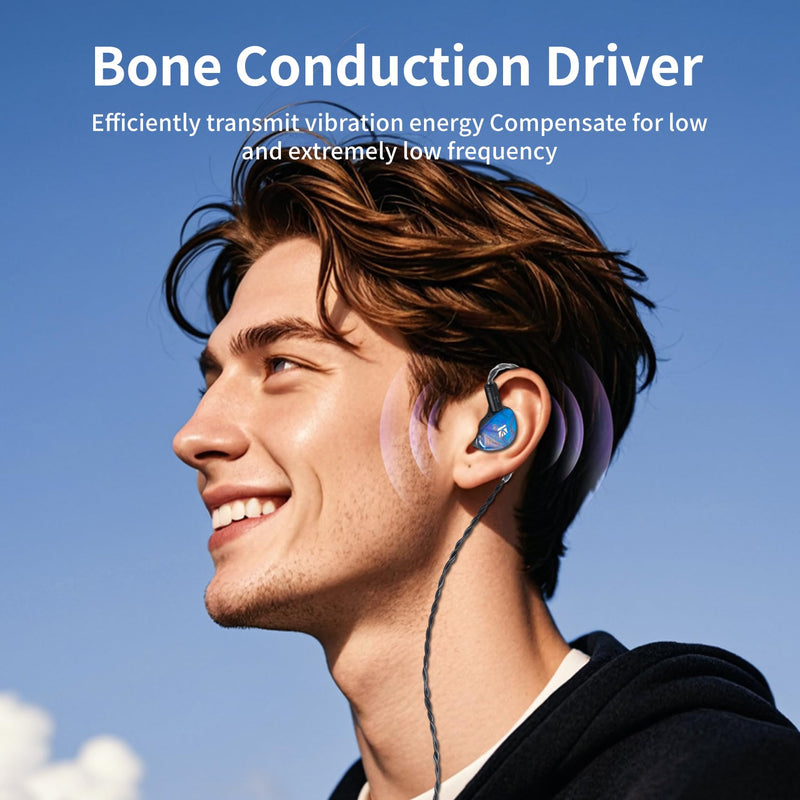 KBEAR KB02 in Ear Monitor Headphones Wired Earbuds HiFi IEM with 2PIN IEM Cable in Ears Earphones Gaming Earphones for Musicians Singers Audiophiles Guitarist Blue without Mic