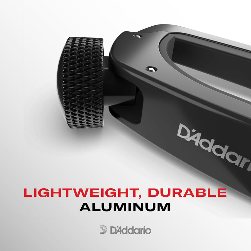 D'Addario Guitar Capo for Acoustic and Electric Guitar - NS Capo Lite - Adjustable Tension - Guitar Accessories - Works for 6 String and 12 String Guitars - Lite - (Black) Black, Lite 6 or 12 String Acoustic & Electric
